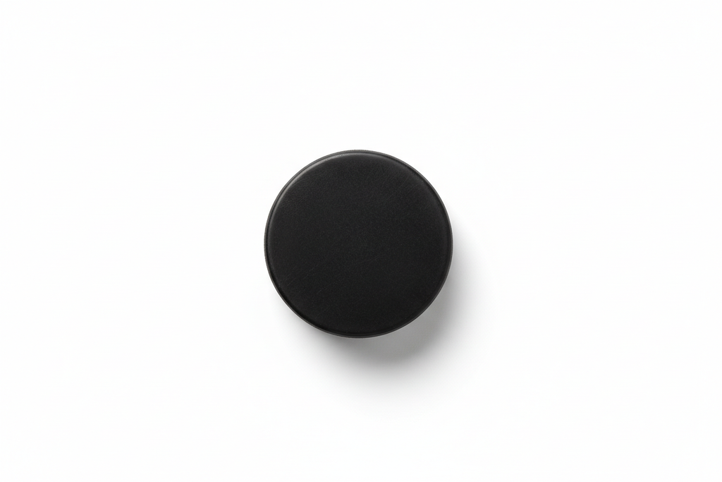 Unbranded hockey puck on white background