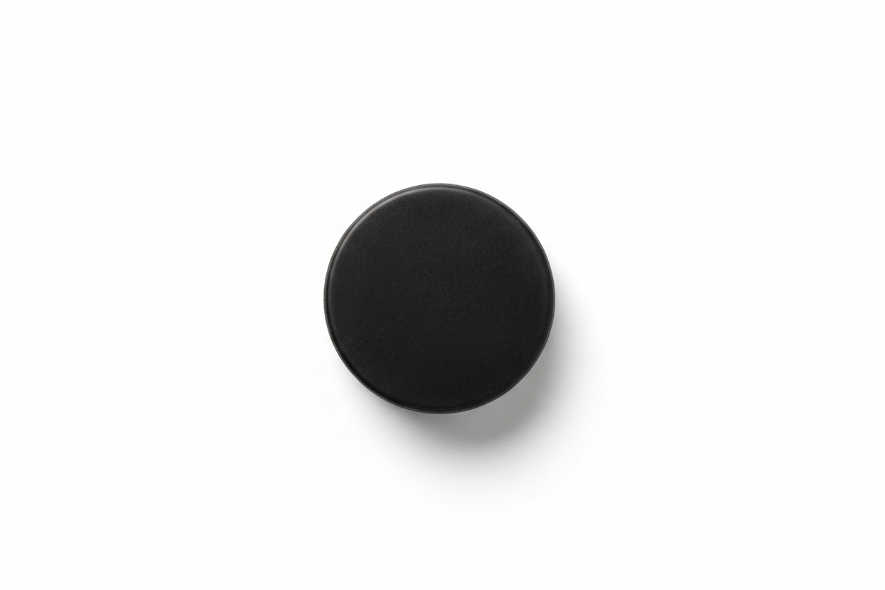 Unbranded hockey puck on white background